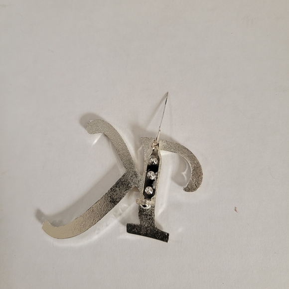 Letter K Rhinestone Brooch/Lapel Pin - Picture 15 of 15